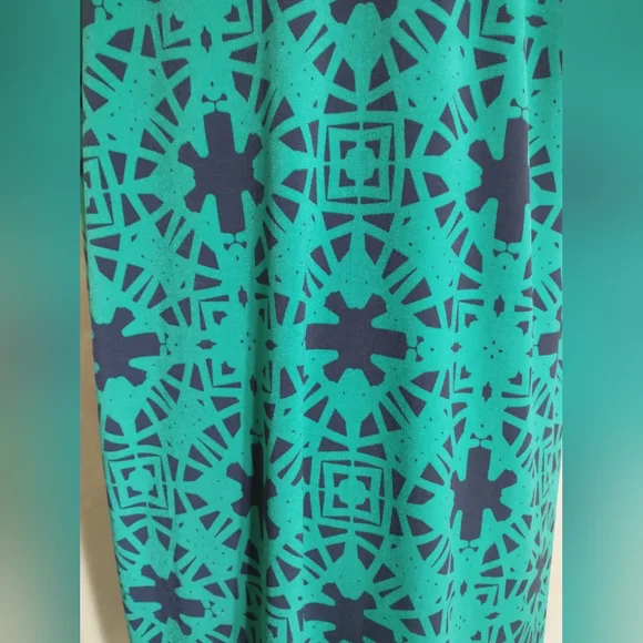 Teal & Navy Sleeveless Patterned Dress - Picture 7 of 7